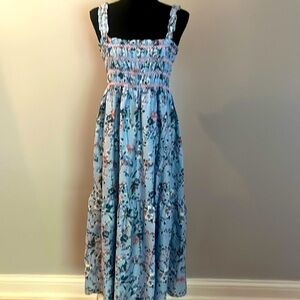 Ophelia Roe Sundress light blue floral print size large